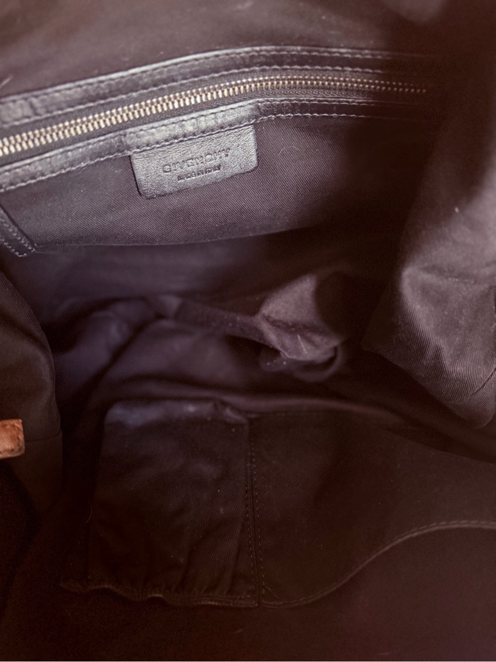 Givenchy Brown Leather Satchel with Gold-Tone Hardware - Picture 13 of 15